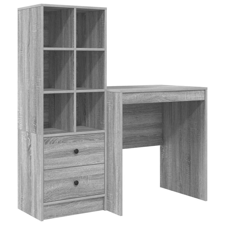 Skrivebord med opbevaring 2 pcs Grå sonoma-eg 70 x 50 x 76 cm