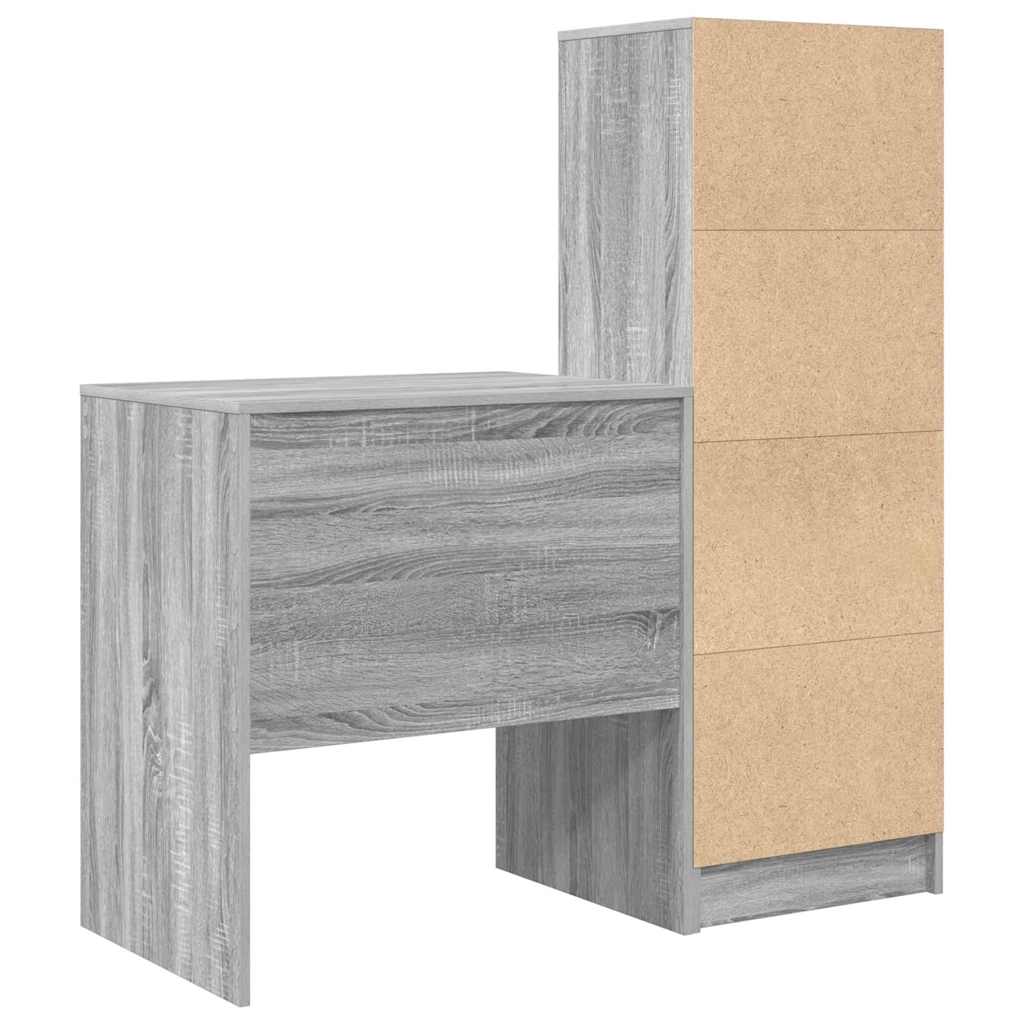Skrivebord med opbevaring 2 pcs Grå sonoma-eg 70 x 50 x 76 cm