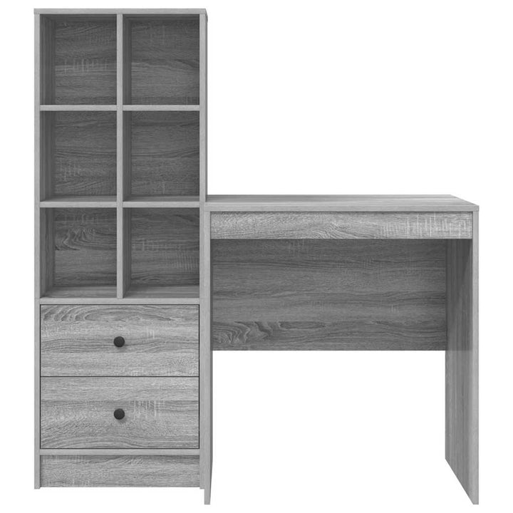 Skrivebord med opbevaring 2 pcs Grå sonoma-eg 70 x 50 x 76 cm