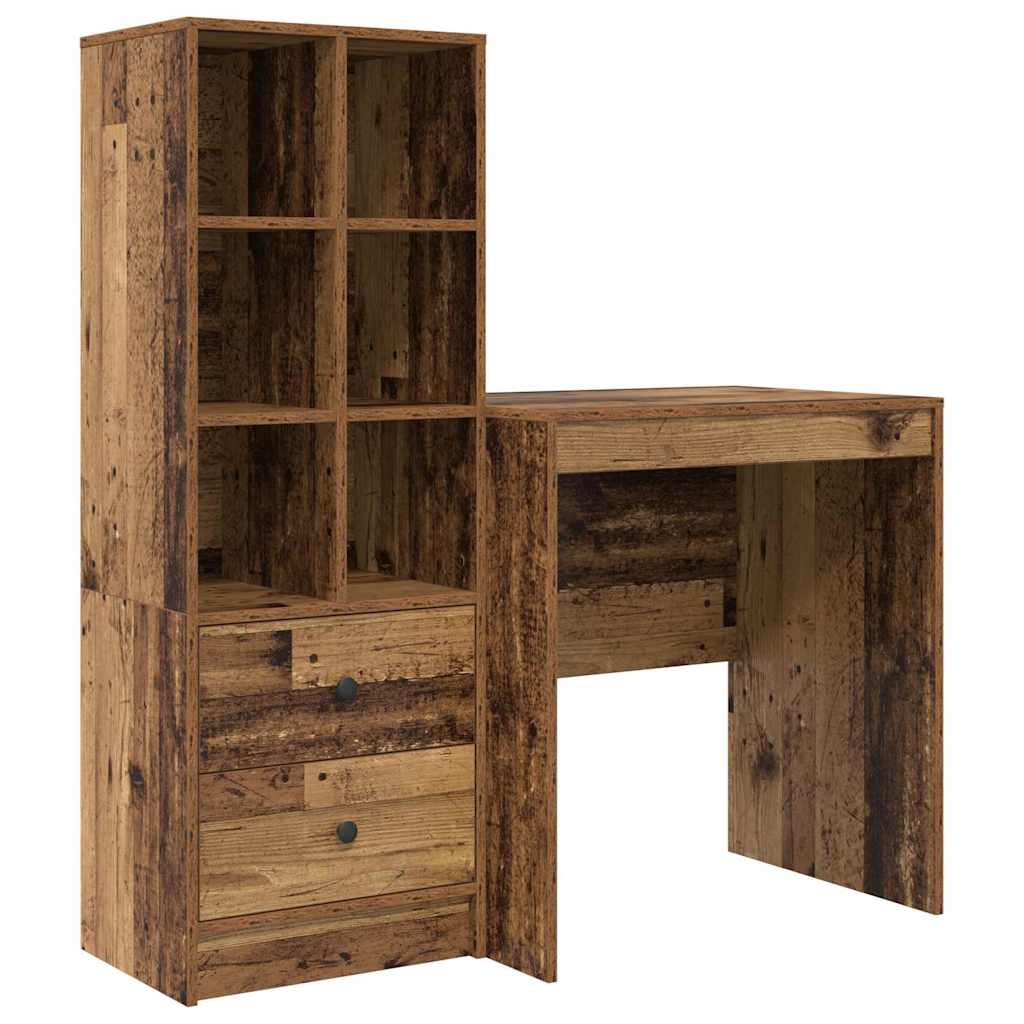 Skrivebord med opbevaring 2 pcs Gammelt træ 70 x 50 x 76 cm