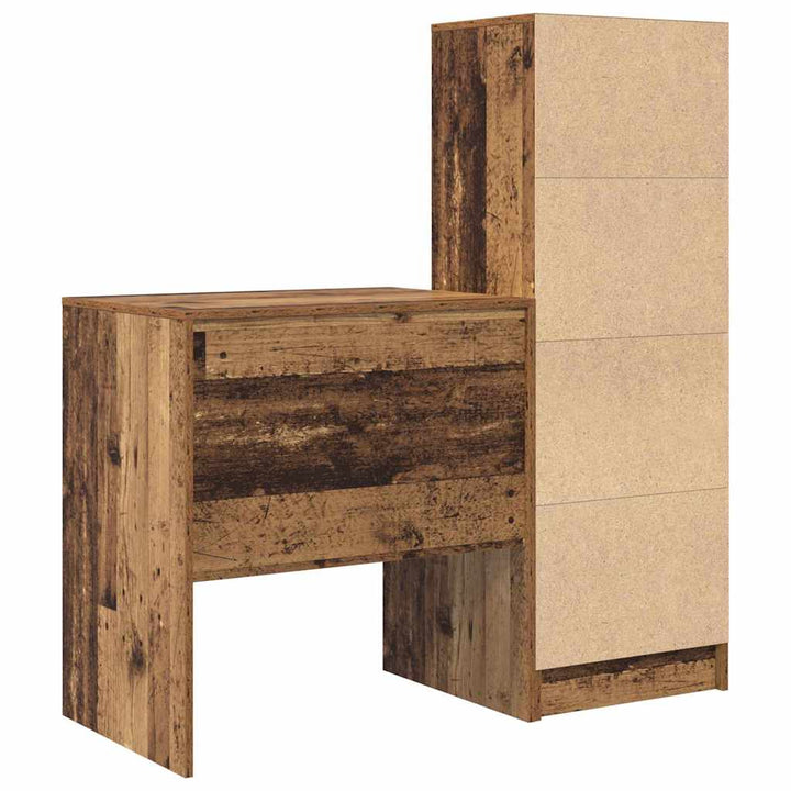 Skrivebord med opbevaring 2 pcs Gammelt træ 70 x 50 x 76 cm