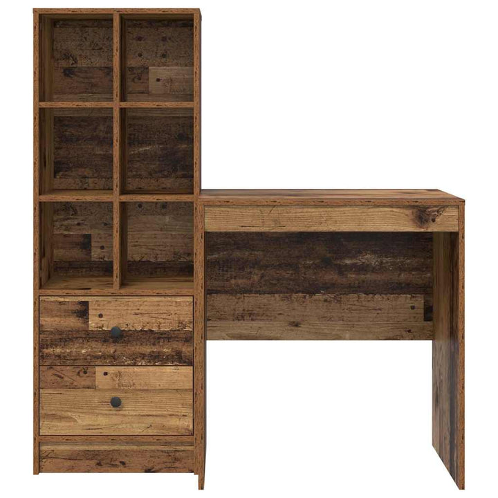 Skrivebord med opbevaring 2 pcs Gammelt træ 70 x 50 x 76 cm