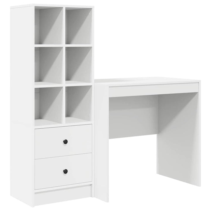Skrivebord med opbevaring med skuffe 2 pcs Hvid 80 x 50 x 76 cm