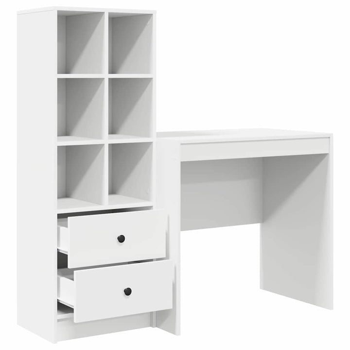 Skrivebord med opbevaring med skuffe 2 pcs Hvid 80 x 50 x 76 cm