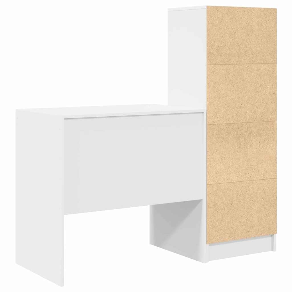 Skrivebord med opbevaring med skuffe 2 pcs Hvid 80 x 50 x 76 cm