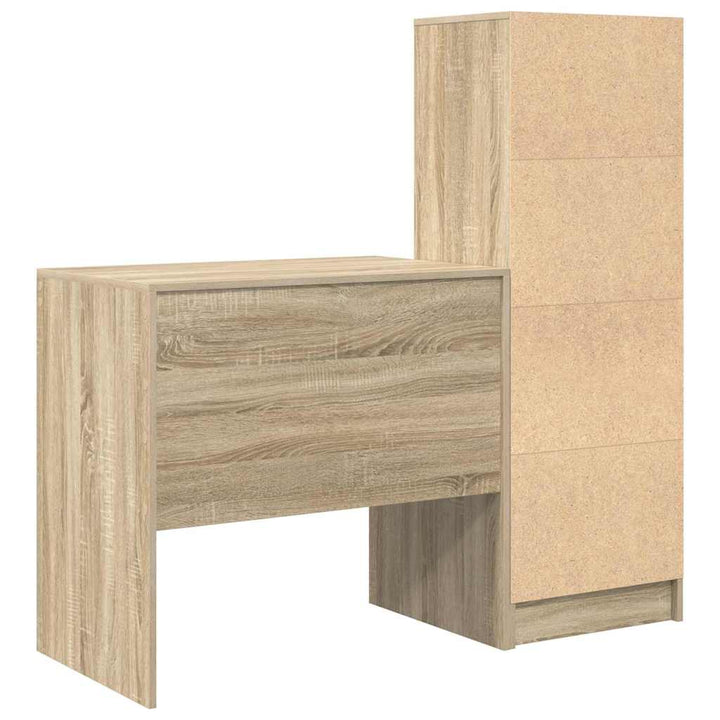 Skrivebord med opbevaring 2 pcs Sonoma eg 80 x 50 x 76 cm