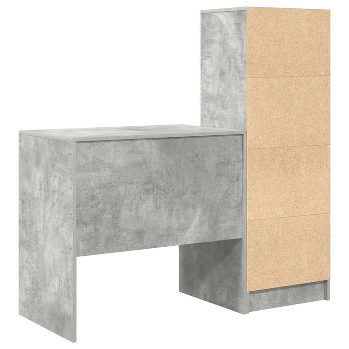 Skrivebord med opbevaring 2 pcs Beton Grå 80 x 50 x 76 cm