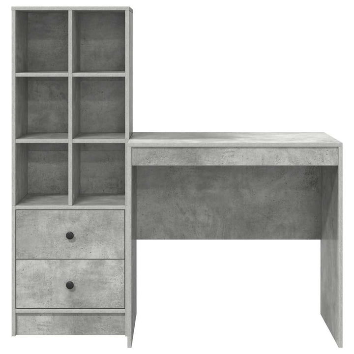Skrivebord med opbevaring 2 pcs Beton Grå 80 x 50 x 76 cm