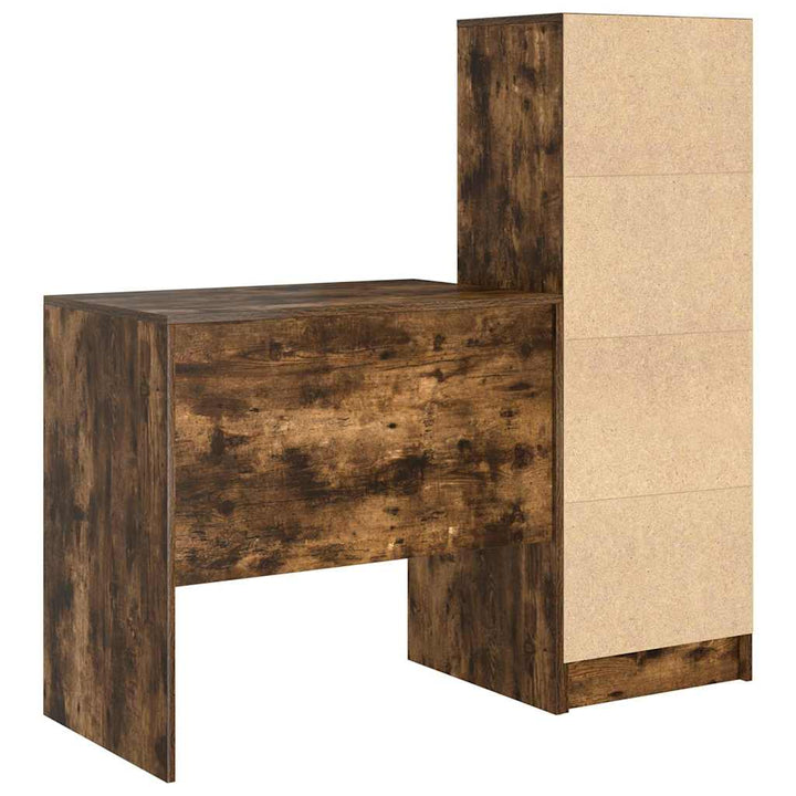 Skrivebord med opbevaring 2 pcs Røget eg 80 x 50 x 76 cm