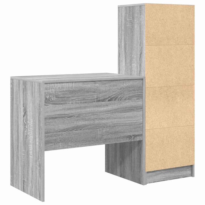Skrivebord med opbevaring 2 pcs Grå sonoma-eg 80 x 50 x 76 cm