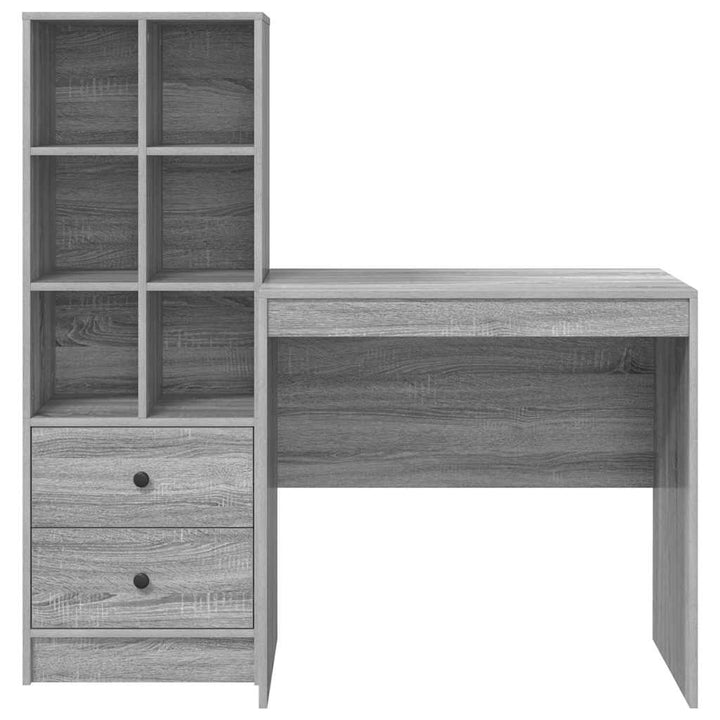 Skrivebord med opbevaring 2 pcs Grå sonoma-eg 80 x 50 x 76 cm