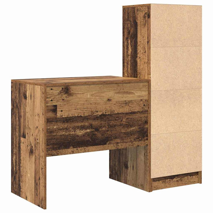 Skrivebord med opbevaring 2 pcs Gammelt træ 80 x 50 x 76 cm