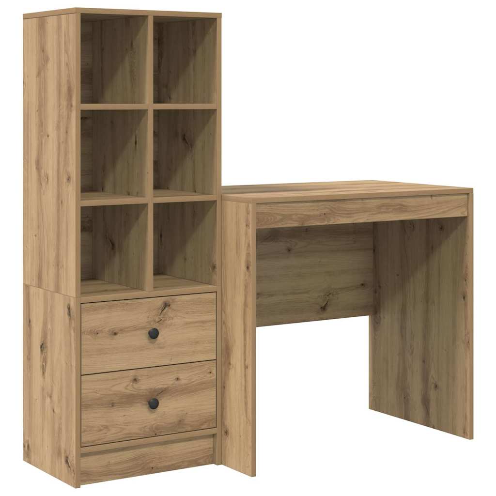 Skrivebord med opbevaring 2 pcs artisan eg 80 x 50 x 76 cm
