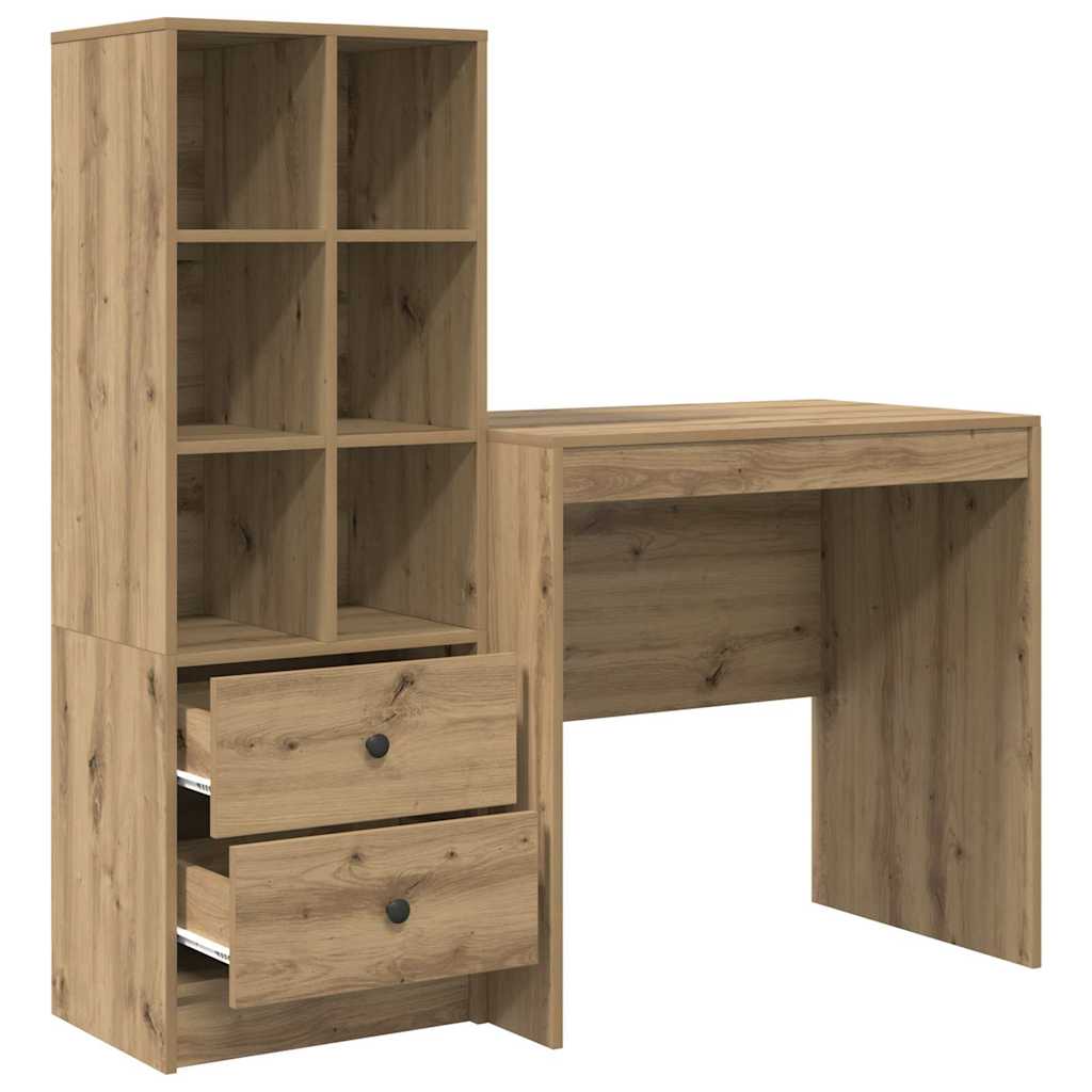 Skrivebord med opbevaring 2 pcs artisan eg 80 x 50 x 76 cm