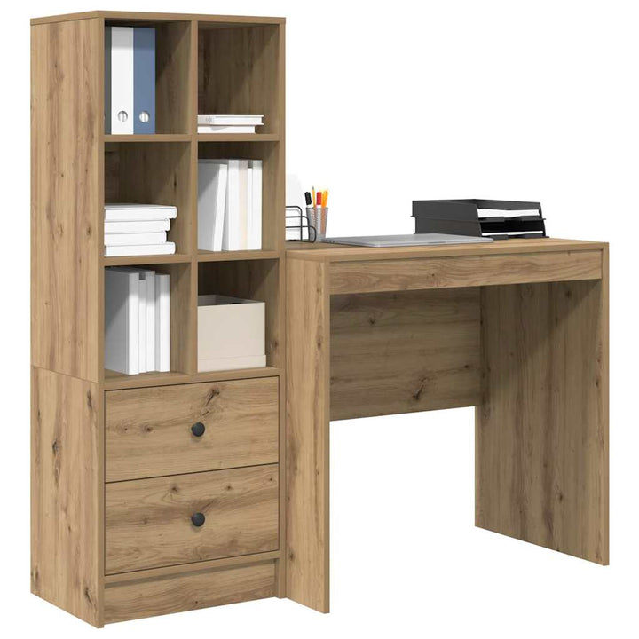 Skrivebord med opbevaring 2 pcs artisan eg 80 x 50 x 76 cm