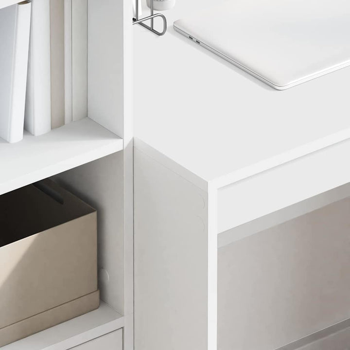 Skrivebord med opbevaring med skuffe 2 pcs Hvid 90 x 50 x 76 cm