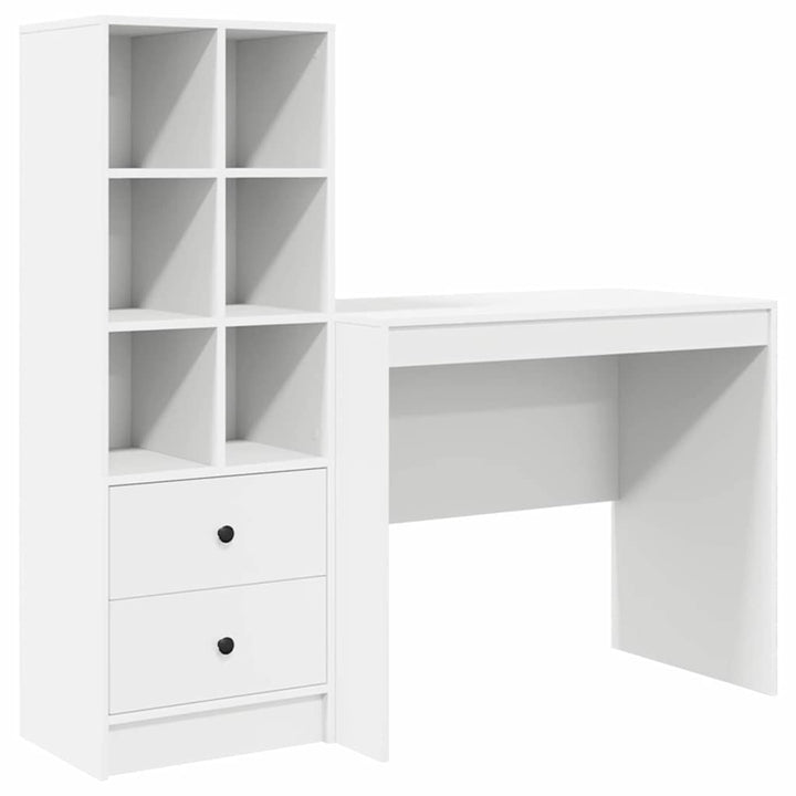 Skrivebord med opbevaring med skuffe 2 pcs Hvid 90 x 50 x 76 cm