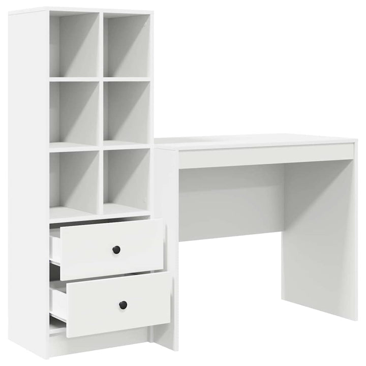 Skrivebord med opbevaring med skuffe 2 pcs Hvid 90 x 50 x 76 cm