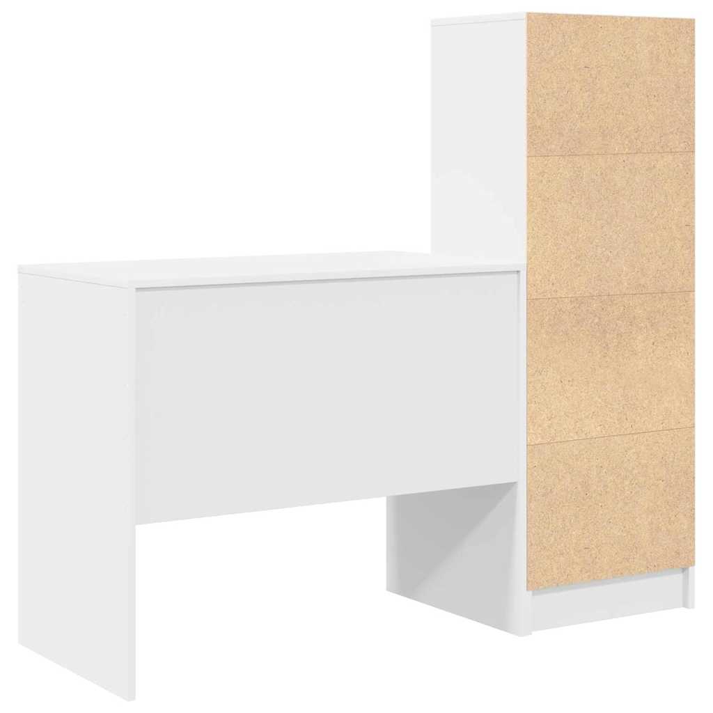 Skrivebord med opbevaring med skuffe 2 pcs Hvid 90 x 50 x 76 cm