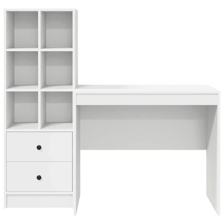 Skrivebord med opbevaring med skuffe 2 pcs Hvid 90 x 50 x 76 cm