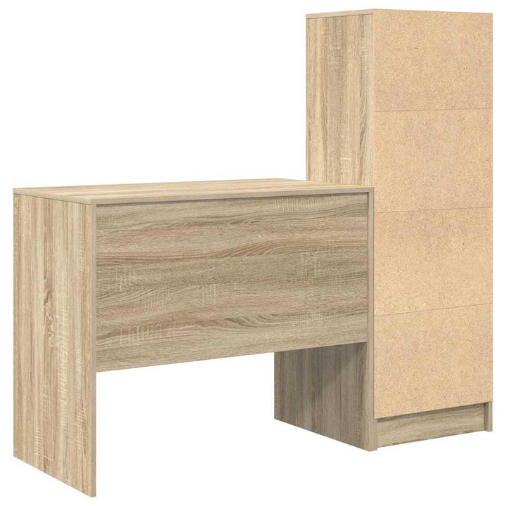 Skrivebord med opbevaring 2 pcs Sonoma eg 90 x 50 x 76 cm