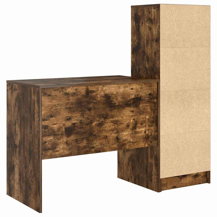 Skrivebord med opbevaring 2 pcs Røget eg 90 x 50 x 76 cm