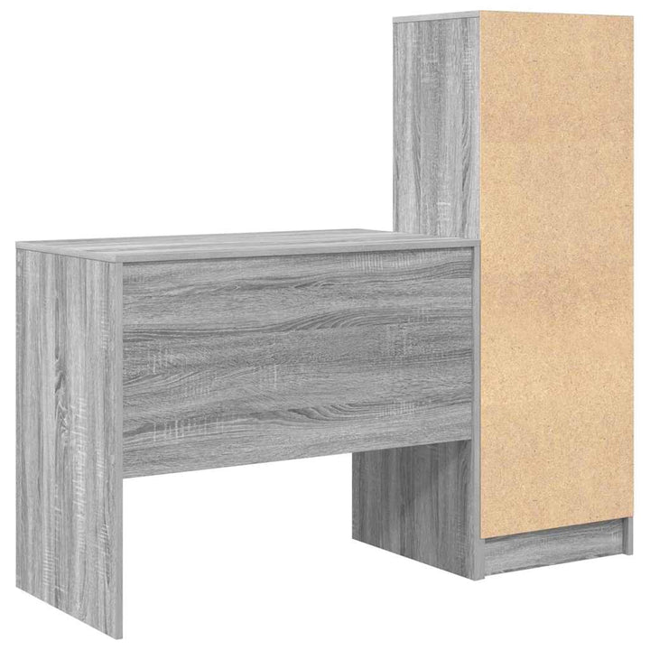 Skrivebord med opbevaring 2 pcs Grå sonoma-eg 90 x 50 x 76 cm