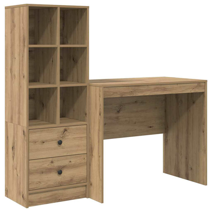 Skrivebord med opbevaring 2 pcs artisan eg 90 x 50 x 76 cm