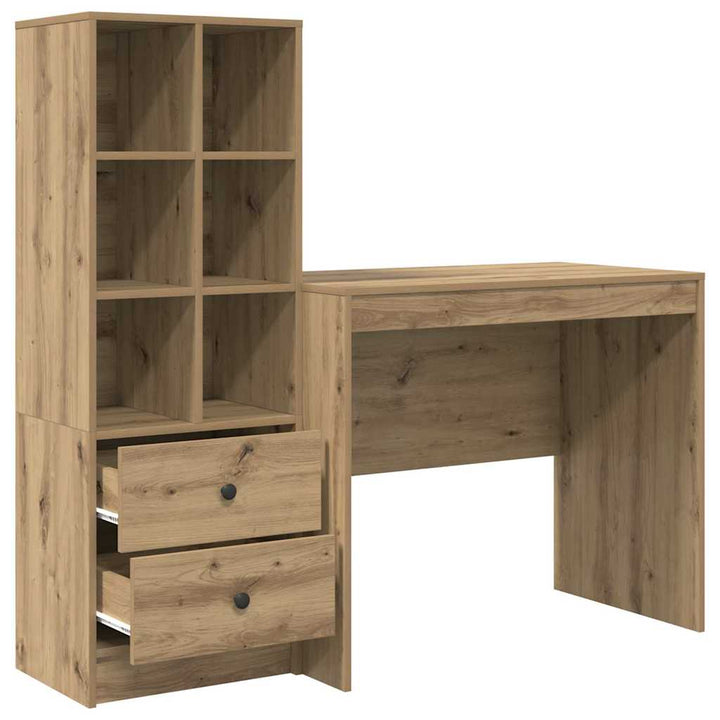 Skrivebord med opbevaring 2 pcs artisan eg 90 x 50 x 76 cm