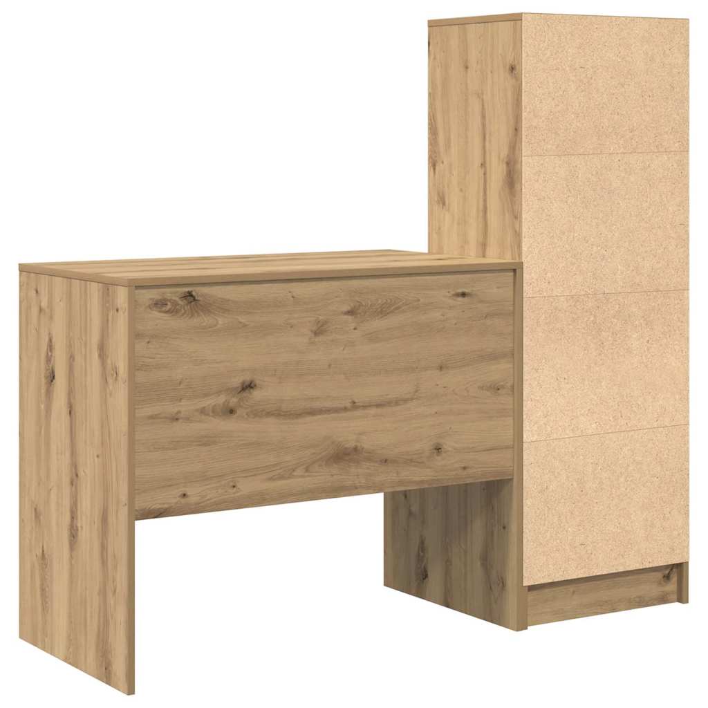 Skrivebord med opbevaring 2 pcs artisan eg 90 x 50 x 76 cm