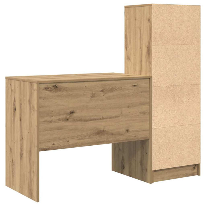 Skrivebord med opbevaring 2 pcs artisan eg 90 x 50 x 76 cm