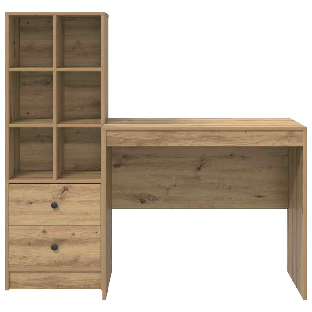 Skrivebord med opbevaring 2 pcs artisan eg 90 x 50 x 76 cm