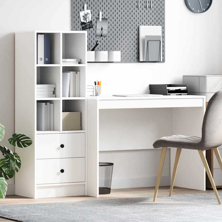 Skrivebord med opbevaring med hylde 2 pcs Hvid 100 x 50 x 76 cm