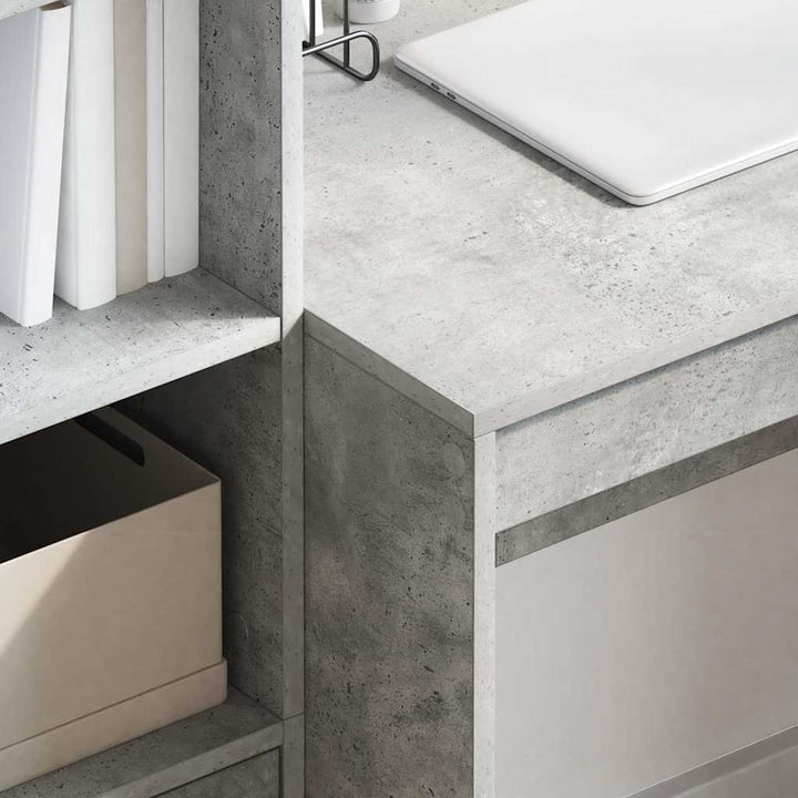 Skrivebord med opbevaring 2 pcs Beton Grå 100 x 50 x 76 cm