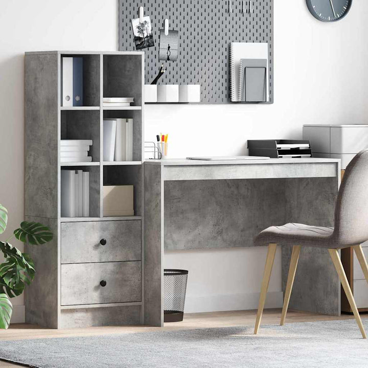 Skrivebord med opbevaring 2 pcs Beton Grå 100 x 50 x 76 cm