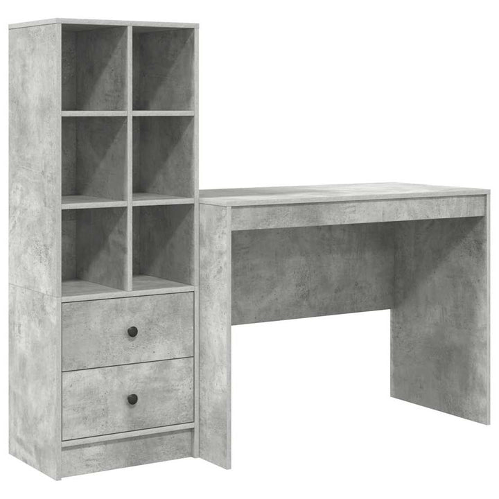 Skrivebord med opbevaring 2 pcs Beton Grå 100 x 50 x 76 cm