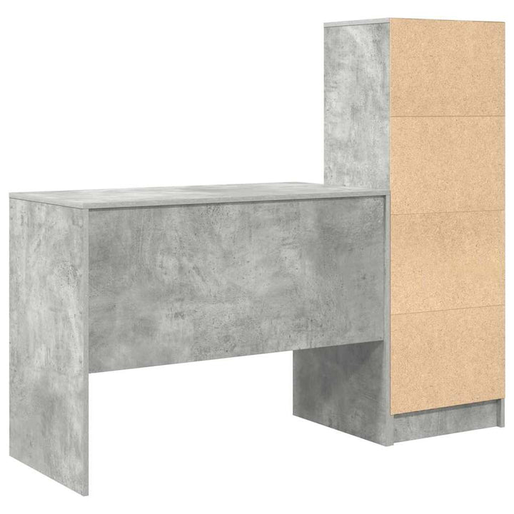 Skrivebord med opbevaring 2 pcs Beton Grå 100 x 50 x 76 cm
