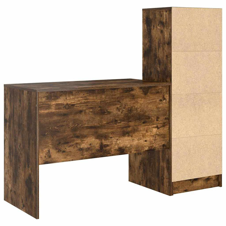 Skrivebord med opbevaring 2 pcs Røget eg 100 x 50 x 76 cm