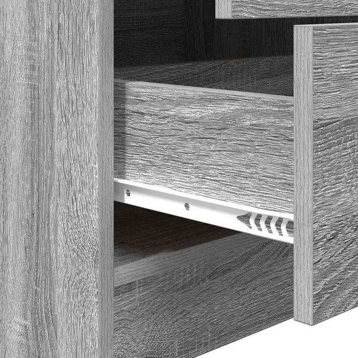 Skrivebord med opbevaring 2 pcs Grå sonoma-eg 100 x 50 x 76 cm