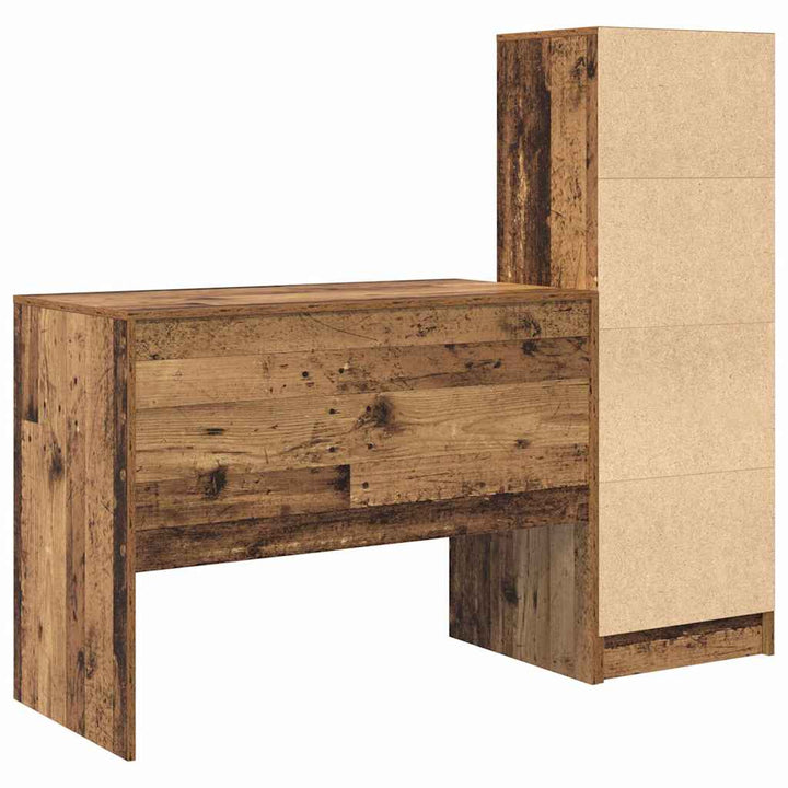 Skrivebord med opbevaring 2 pcs Gammelt træ 100 x 50 x 76 cm