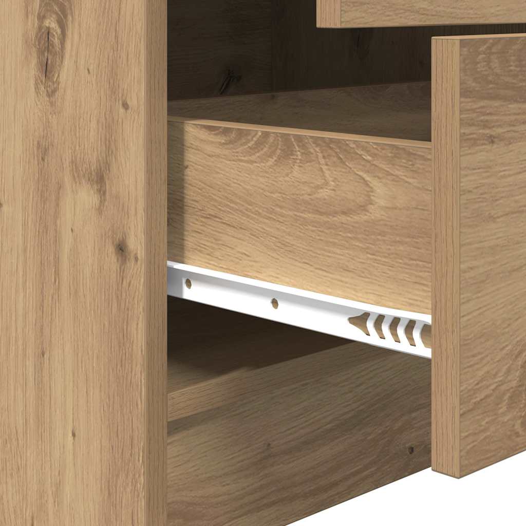 Skrivebord med opbevaring 2 pcs artisan eg 100 x 50 x 76 cm