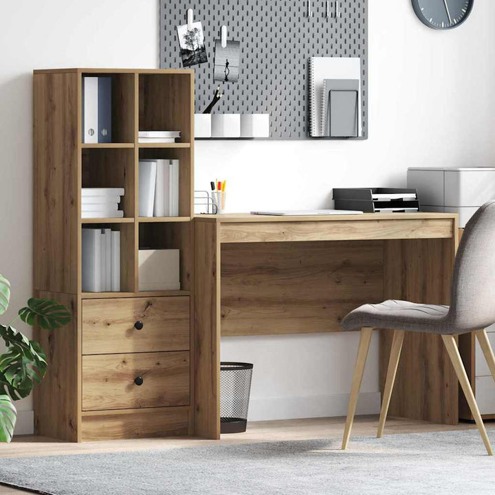 Skrivebord med opbevaring 2 pcs artisan eg 100 x 50 x 76 cm