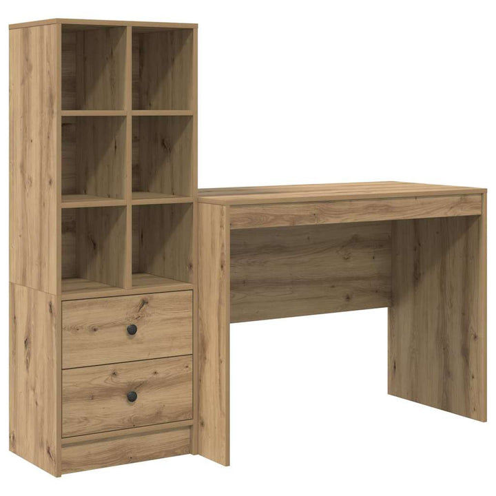 Skrivebord med opbevaring 2 pcs artisan eg 100 x 50 x 76 cm
