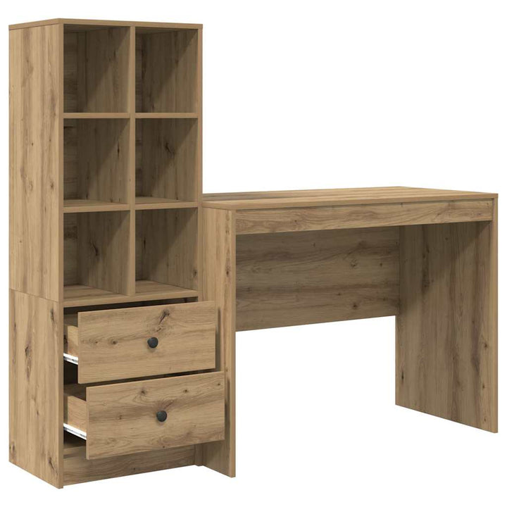 Skrivebord med opbevaring 2 pcs artisan eg 100 x 50 x 76 cm