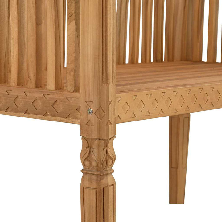 Havebænk Brun 127.5 x 52 x 80 cm Massivt teaktræ