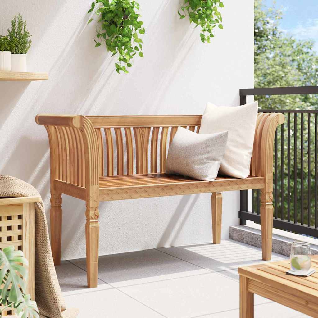 Havebænk Brun 127.5 x 52 x 80 cm Massivt teaktræ