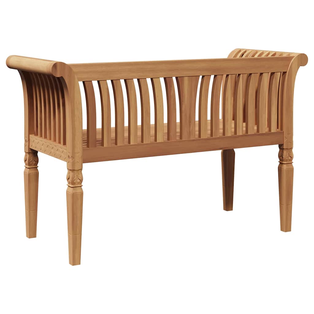 Havebænk Brun 127.5 x 52 x 80 cm Massivt teaktræ