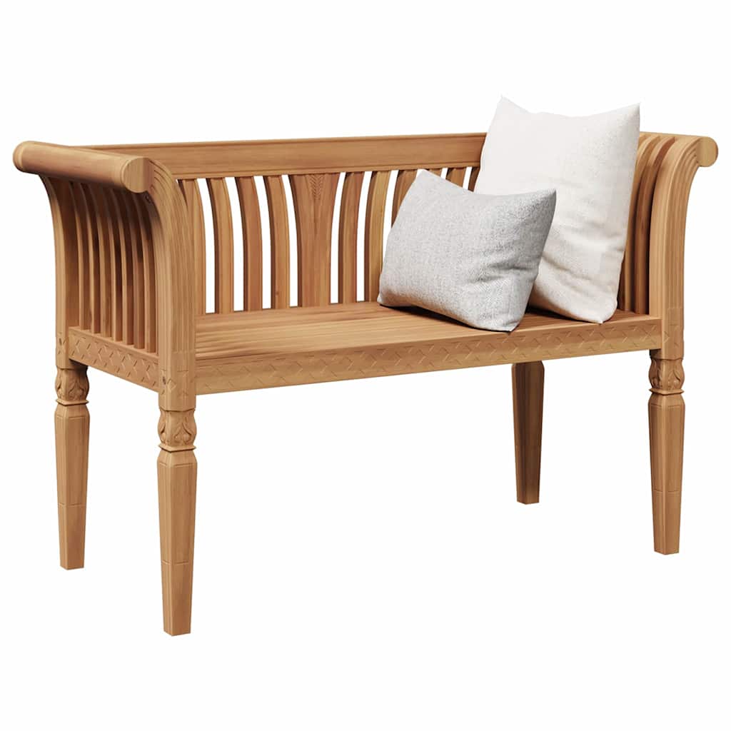 Havebænk Brun 127.5 x 52 x 80 cm Massivt teaktræ
