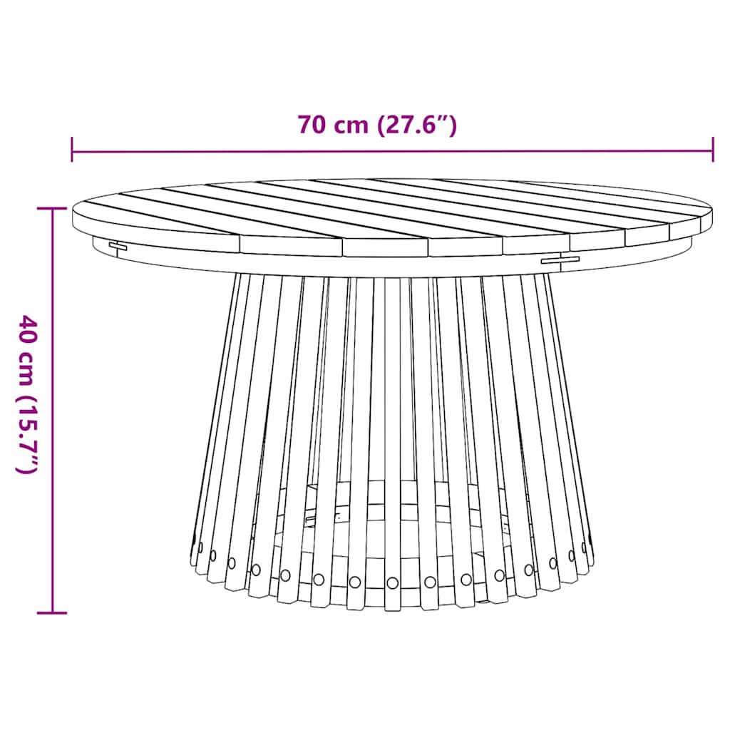Have kaffe bord Brun 70 x 70 x 40 cm Massivt teaktræ