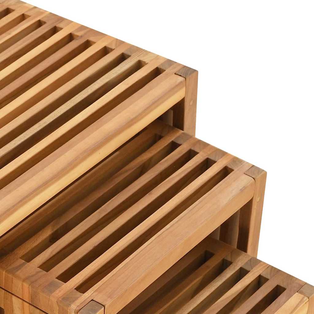 Nest af Sideborde 3 pcs Brun 33 x 44.5 x 51 cm Massivt teaktræ